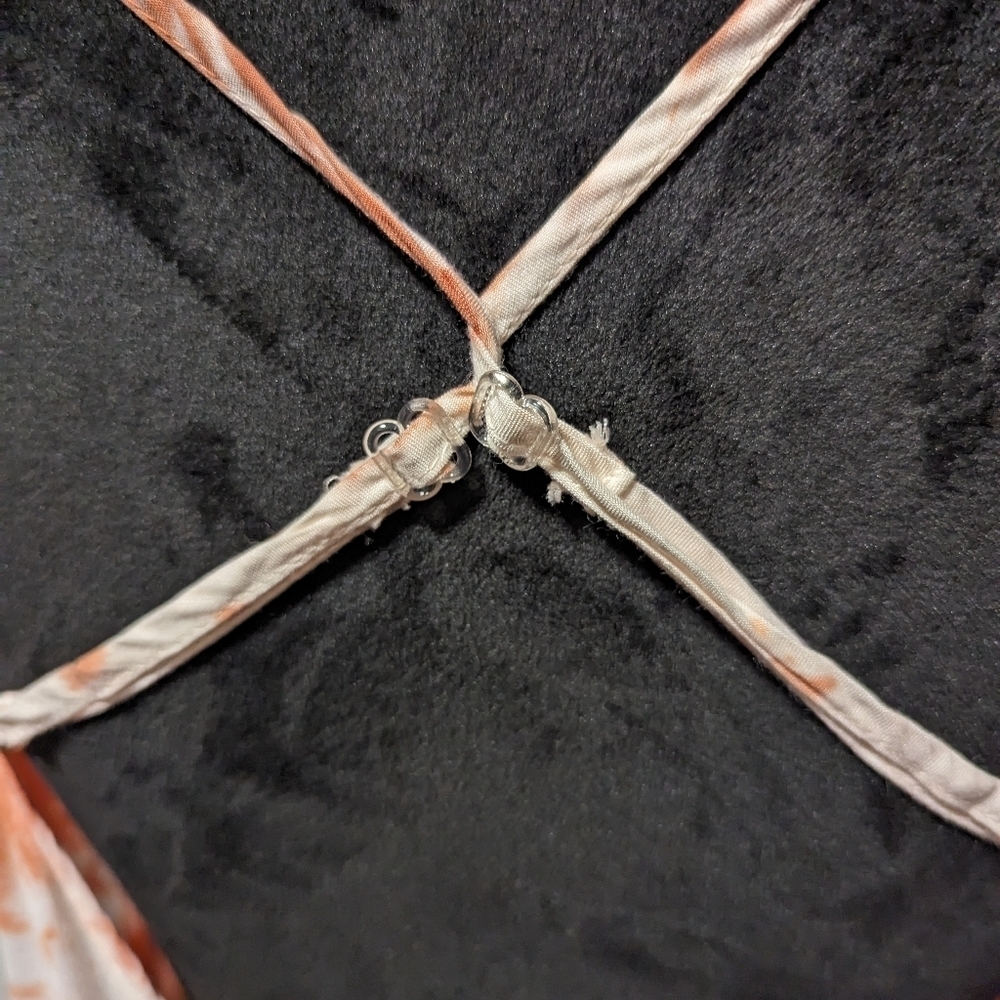Elan Orange/White Tie Dye Criss Cross Strappy Back Maxi Dress - Picture 8 of 10